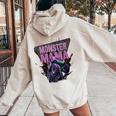 Vintage Monster Truck Mama Cool Mother Of Birthday Boy Crew Women Oversized Hoodie Back Print Sand
