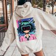 かわいいアニメの女の子 長袖tシャツ レディース オーバーサイズ パーカー バックプリント Sand