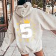 キッズ 誕生日 数字 5歳 男の子 女の子 キング クイーン レディース オーバーサイズ パーカー バックプリント Sand