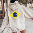 グリーン ブラジル国旗 サッカー ファン 男性 女性 男の子 女の子 キッズ レディース オーバーサイズ パーカー バックプリント Sand