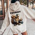 ツーリスト ウミガメ 家族 男性 女性 男の子 女の子 キッズ 大人 長袖tシャツ レディース オーバーサイズ パーカー バックプリント Sand