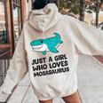 モササウルスが好きな女の子だけ レディース オーバーサイズ パーカー バックプリント Sand