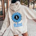 児童虐待防止 2025 Be Kind メンズ レディース キッズ レディース オーバーサイズ パーカー バックプリント Sand