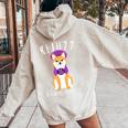 喜寿祝い 犬 柴犬 ちゃんちゃんこ 男性 女性 犬好き 77歳 Dog Days Best Days レディース オーバーサイズ パーカー バックプリント Sand