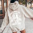 男性、女性、84歳の誕生日への84歳の誕生日プレゼント 長袖tシャツ レディース オーバーサイズ パーカー バックプリント Sand
