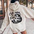 野生の女の子の夏の面白いミームかわいいけど野生のアライグマ休暇 レディース オーバーサイズ パーカー バックプリント Sand