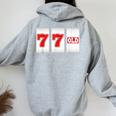 77 歳 喜寿 77歳 77才 お祝い 男性 女性 喜寿祝い 父 母 きじゅ 誕生日 スロット パチスロ レディース オーバーサイズ パーカー バックプリント Sport Grey