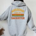 Awesome Like My Daughter レトロ親子絆ファミリー誇り娘 レディース オーバーサイズ パーカー バックプリント Sport Grey