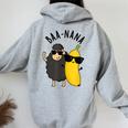 Baa-Nana おもしろバナナ羊しゃれ レディース オーバーサイズ パーカー バックプリント Sport Grey