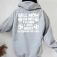 Ball Mom I'm Not Yelling バスケットボール 長袖tシャツ レディース オーバーサイズ パーカー バックプリント Sport Grey