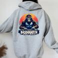Bassquatch – Groovyasquatch Djデザイン 音楽愛好家向け レディース オーバーサイズ パーカー バックプリント Sport Grey