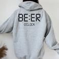 Beer O'clock ビールタイム 面白いギフト ビール愛好家 レディース オーバーサイズ パーカー バックプリント Sport Grey