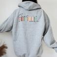 Best Fur Mom Ever Cat Mom Dog Lovers Mother's Day Women Oversized Hoodie Back Print Sport Grey