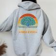 Best Peacock Mom Ever Retro Vintage Peacock Lover Mommy Women Oversized Hoodie Back Print Sport Grey