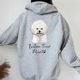 Bichon Frisé Dog Mom ビションフリーゼママかわいい子犬犬の所有者ビションフリーゼ犬 レディース オーバーサイズ パーカー バックプリント Sport Grey