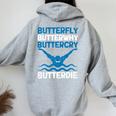 Butterfly Butterwhyバタフライバタフライファニー水泳チーム 長袖tシャツ レディース オーバーサイズ パーカー バックプリント Sport Grey