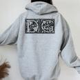 Dg Initials D G Nameurname Onomastics Onomatology レディース オーバーサイズ パーカー バックプリント Sport Grey