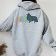 Dog Mom & Dad シルエット ヴィンテージ シェルティ シェットランド シープドッグ レディース オーバーサイズ パーカー バックプリント Sport Grey