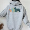 Dog Mom & Dad シルエット ヴィンテージ シュナウザー レディース オーバーサイズ パーカー バックプリント Sport Grey