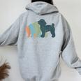 Dog Mom & Dad シルエット ヴィンテージトイプードル レディース オーバーサイズ パーカー バックプリント Sport Grey