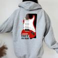 Estado De Mississippi Inicio De Los Blues Music Guitar Tunes Women Oversized Hoodie Back Print Sport Grey