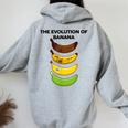 The Evolution Of Banana Novelty Graphic & Cool s レディース オーバーサイズ パーカー バックプリント Sport Grey