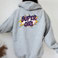 Girl Comicuper Retro Cool 長袖tシャツ レディース オーバーサイズ パーカー バックプリント Sport Grey