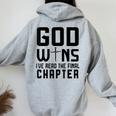 God Wins I 'Ve Read The Final Chapter Christian Faithin God レディース オーバーサイズ パーカー バックプリント Sport Grey