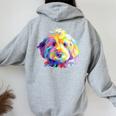 Goldendoodle ギフト ラブラドゥードル Cockapoo Mom カラフル ポップアート レディース オーバーサイズ パーカー バックプリント Sport Grey