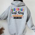 Last Day Of School Year 2025 Autograph 3Rd Grade Graduation Women Oversized Hoodie Back Print Sport Grey
