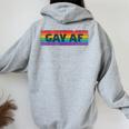 Lgbtq Gay Af Pride Lgbt Ally Rainbow Flag Retrointage レディース オーバーサイズ パーカー バックプリント Sport Grey