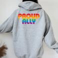 Lgbtq Proud Ally Lesbian Gay Pride Lgbt Ally Rainbowintage レディース オーバーサイズ パーカー バックプリント Sport Grey