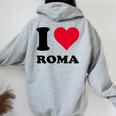 I Love Roma レディース オーバーサイズ パーカー バックプリント Sport Grey