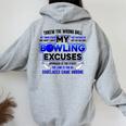 My Bowling 言い訳 おもしろボーリングギフト レディース オーバーサイズ パーカー バックプリント Sport Grey