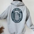 No Beer No Life ヴィンテージ飲料 ビール愛好家向け 左胸 レディース オーバーサイズ パーカー バックプリント Sport Grey
