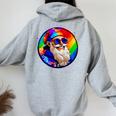 Santaclaus Rainbow 長袖tシャツ レディース オーバーサイズ パーカー バックプリント Sport Grey