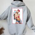 Sexy Girl グラフィックtシャツ セクシーアイスポップピンナップ 3 バックプリント レディース オーバーサイズ パーカー バックプリント Sport Grey