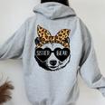 Sister Bear Face Sunglasses Big Little Sister Mother's Day Women Oversized Hoodie Back Print Sport Grey