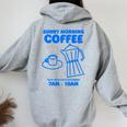 Sunny Morning Coffee Xundayun Delicious Coffee バックプリント レディース オーバーサイズ パーカー バックプリント Sport Grey