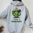 Viva Guanajuato Mexico Cactus ビバ・グアナファト・メキシコ サボテン・ソンブレロ レディース オーバーサイズ パーカー バックプリント Sport Grey