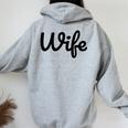 【Wife】妻 嫁 奥さん シンプル おしゃれ 英語 英文字 夫婦お揃い 結婚祝い カップル ペアルック おもしろ ペア レディース オーバーサイズ パーカー バックプリント Sport Grey