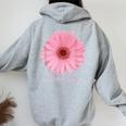ガーベラ デイジー 花 レディース オーバーサイズ パーカー バックプリント Sport Grey