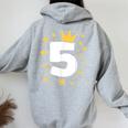 キッズ 誕生日 数字 5歳 男の子 女の子 キング クイーン レディース オーバーサイズ パーカー バックプリント Sport Grey