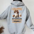 キャバリア・キング・チャールズ・スパニエル犬種 I Like Coffee My レディース オーバーサイズ パーカー バックプリント Sport Grey