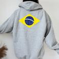 グリーン ブラジル国旗 サッカー ファン 男性 女性 男の子 女の子 キッズ レディース オーバーサイズ パーカー バックプリント Sport Grey
