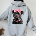 コケット ボウケーン コルソ 犬 ママ ピンクリボン 女の子 レディース オーバーサイズ パーカー バックプリント Sport Grey