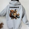 ツーリスト ウミガメ 家族 男性 女性 男の子 女の子 キッズ 大人 長袖tシャツ レディース オーバーサイズ パーカー バックプリント Sport Grey
