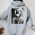 ピンナップガールtシャツ セクシーな天使の悪魔の女の子 B&W バックプリント レディース オーバーサイズ パーカー バックプリント Sport Grey