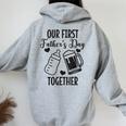 初めての父の日 Together Beer First Time Dad レディース オーバーサイズ パーカー バックプリント Sport Grey