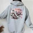 日本 浮世絵 京都 祇園甲部 五花街 桜 舞妓 着物 バックプリント レディース オーバーサイズ パーカー バックプリント Sport Grey